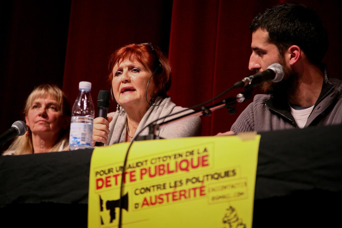 Sonia Mitralia, membre du comité grec contre la dette.