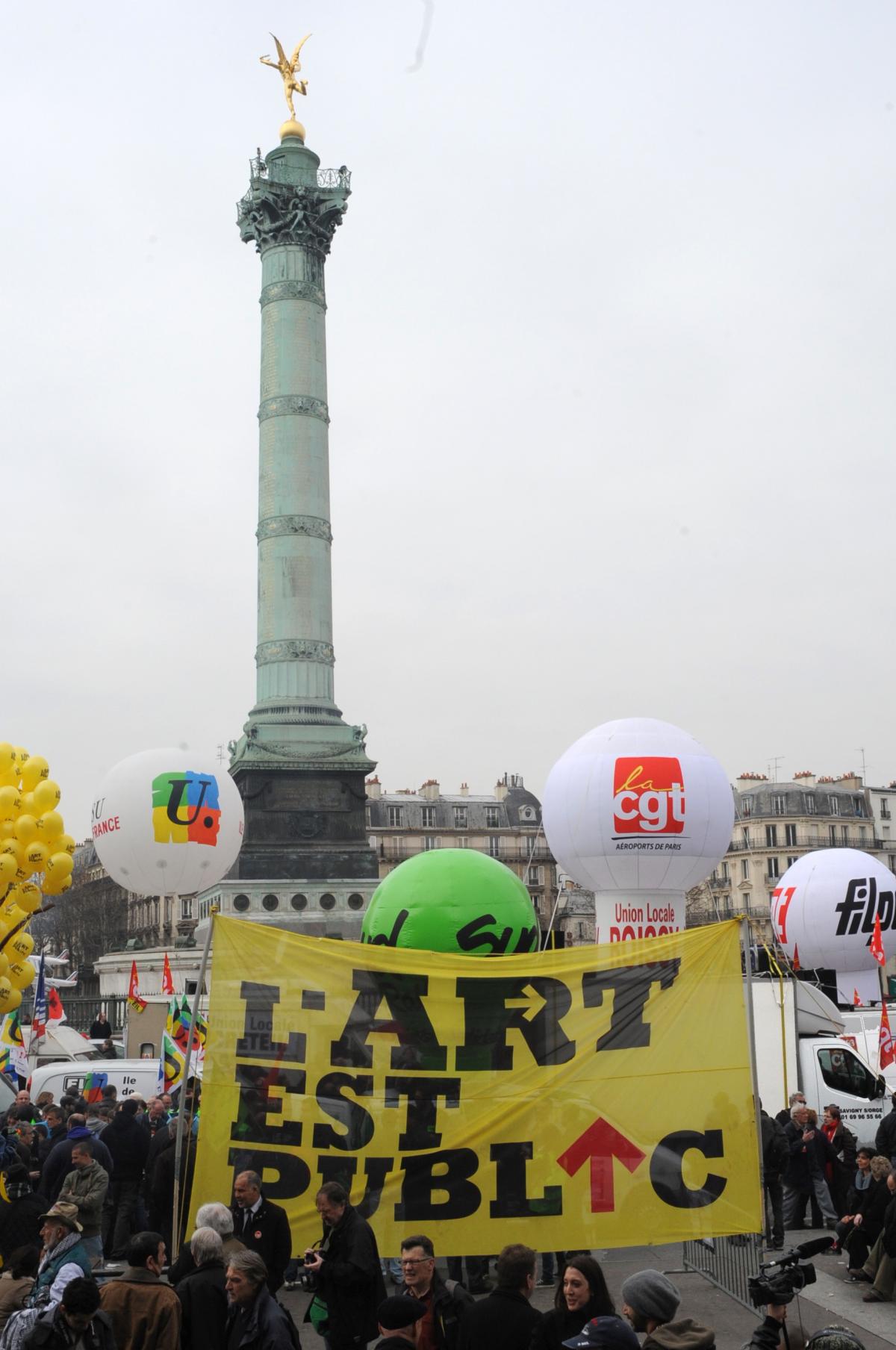 Place de la Bastille journée d'action européenne des Syndicats