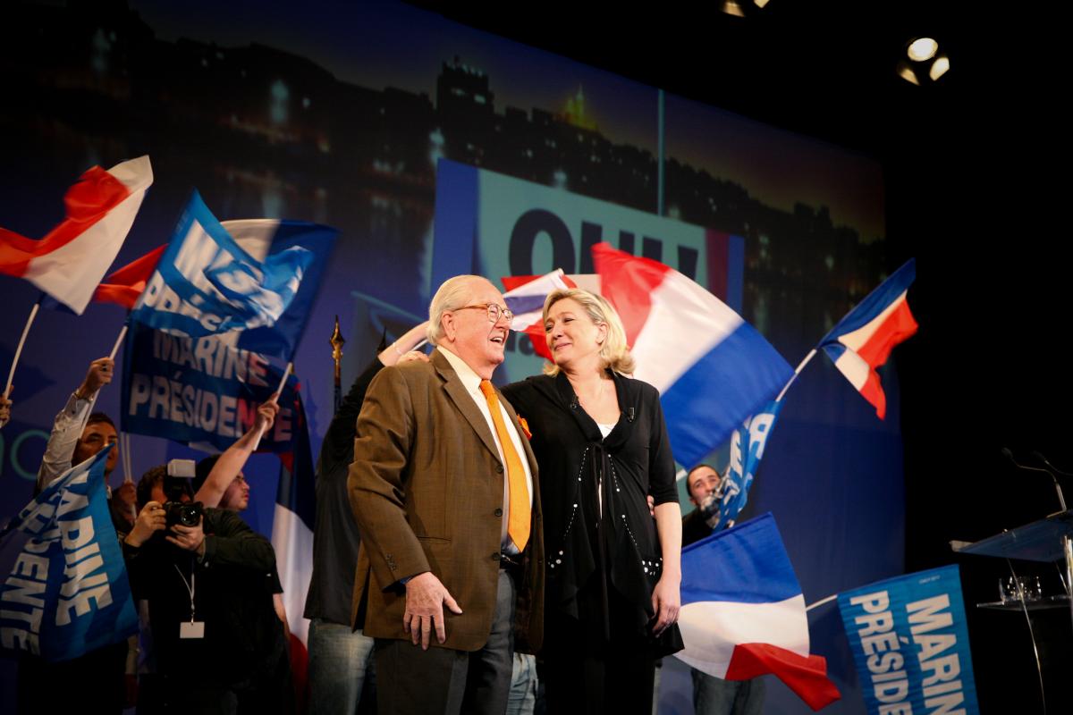 Marine et Jean Marie Le Pen.