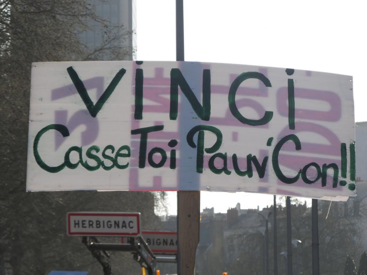 pancarte VINCI Casse Toi Pauv' Con!