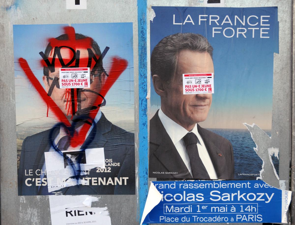 Affiche électorale présidentielle Nicolas Sarkosy et François Hollande