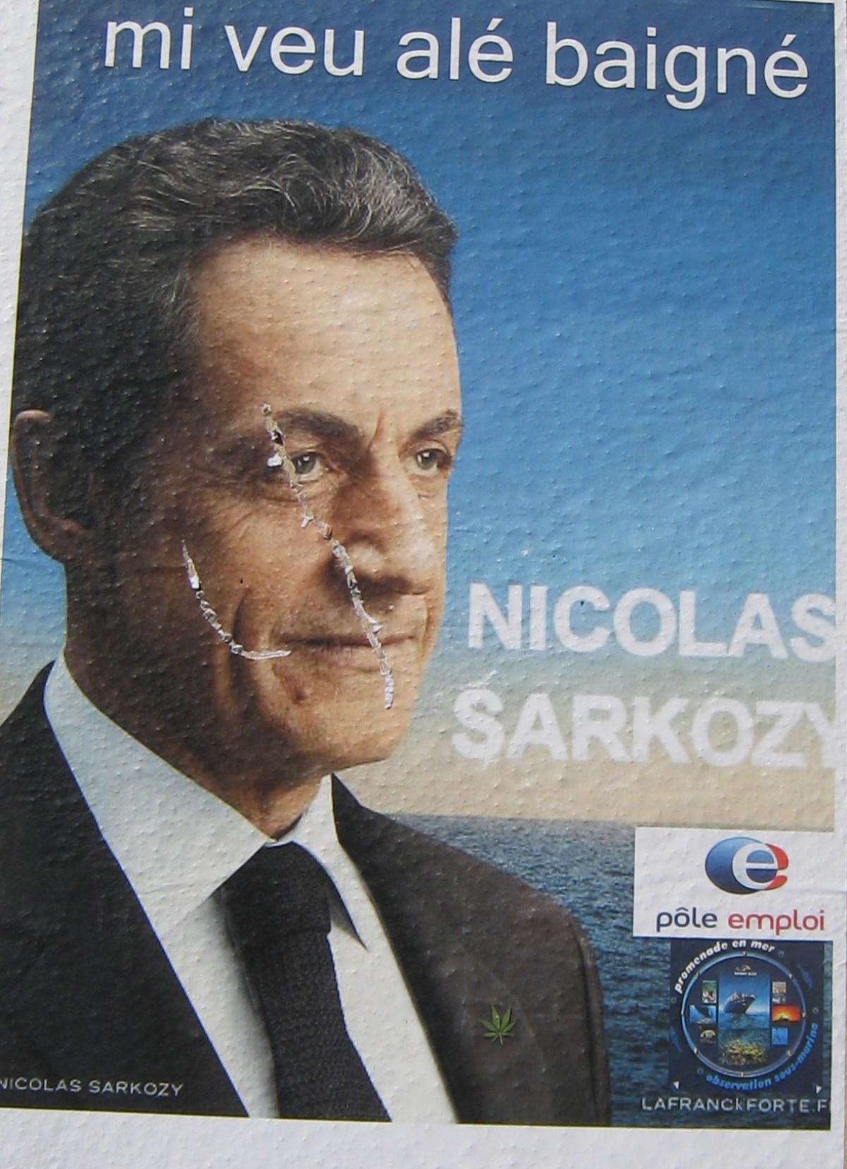 mi veu alé baigné Nicolas Sarkozy