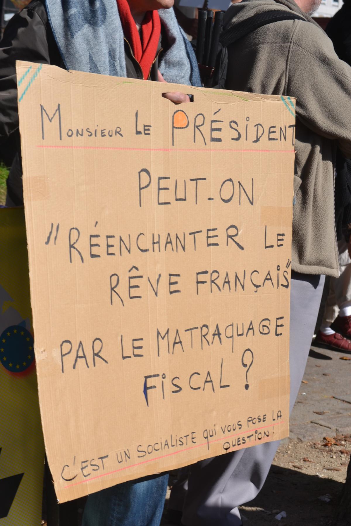 Pancarte destiné à Monsieur le Président