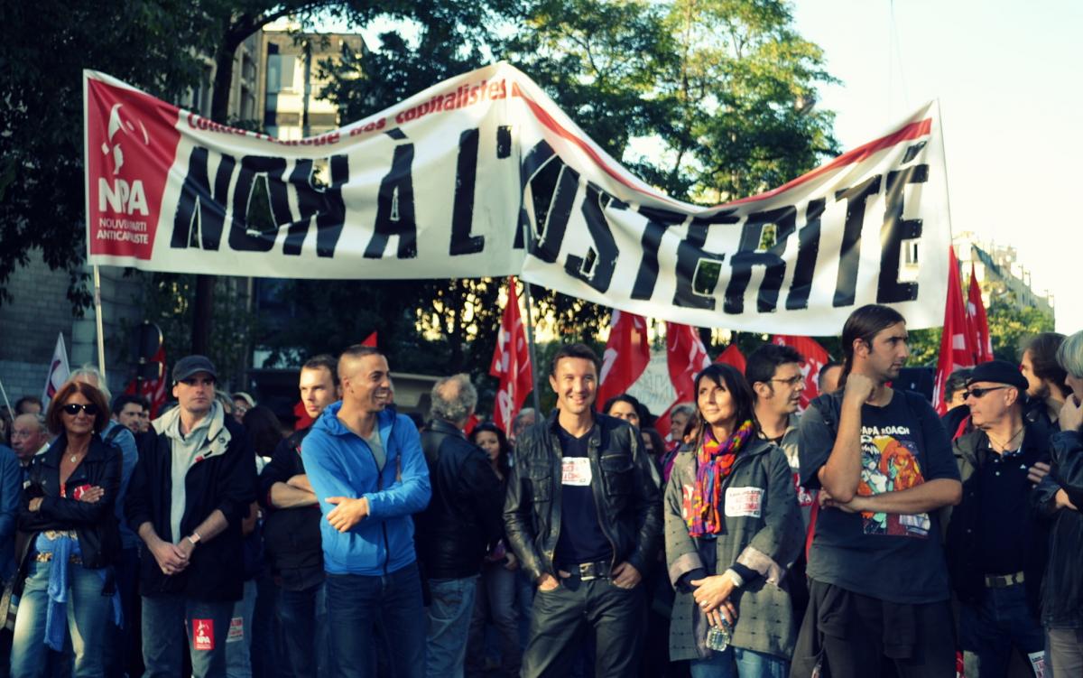 Tête de cortège NPA en fin de manif