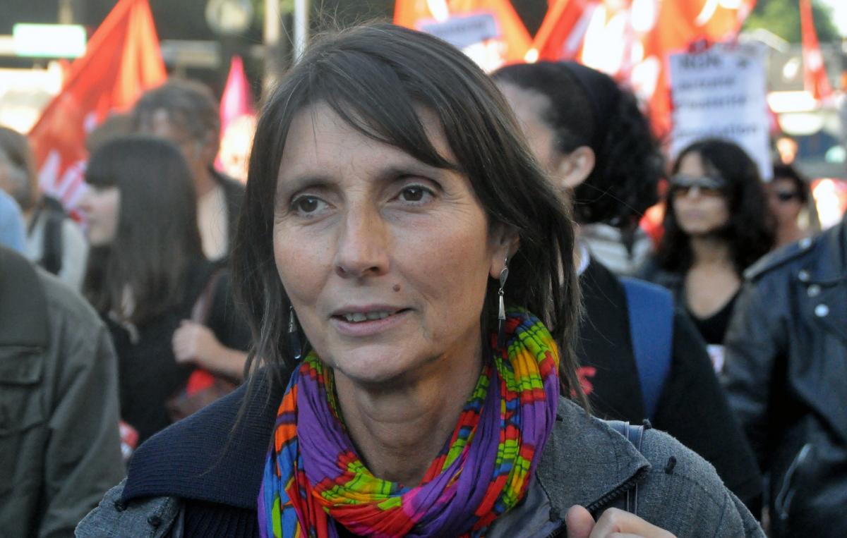 Christine Poupin à la Manifestation contre le TSCG