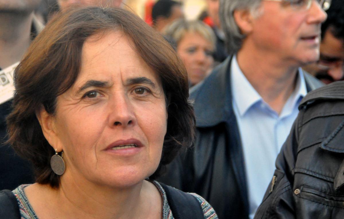 Annick Coupé à la Manifestation contre le TSCG