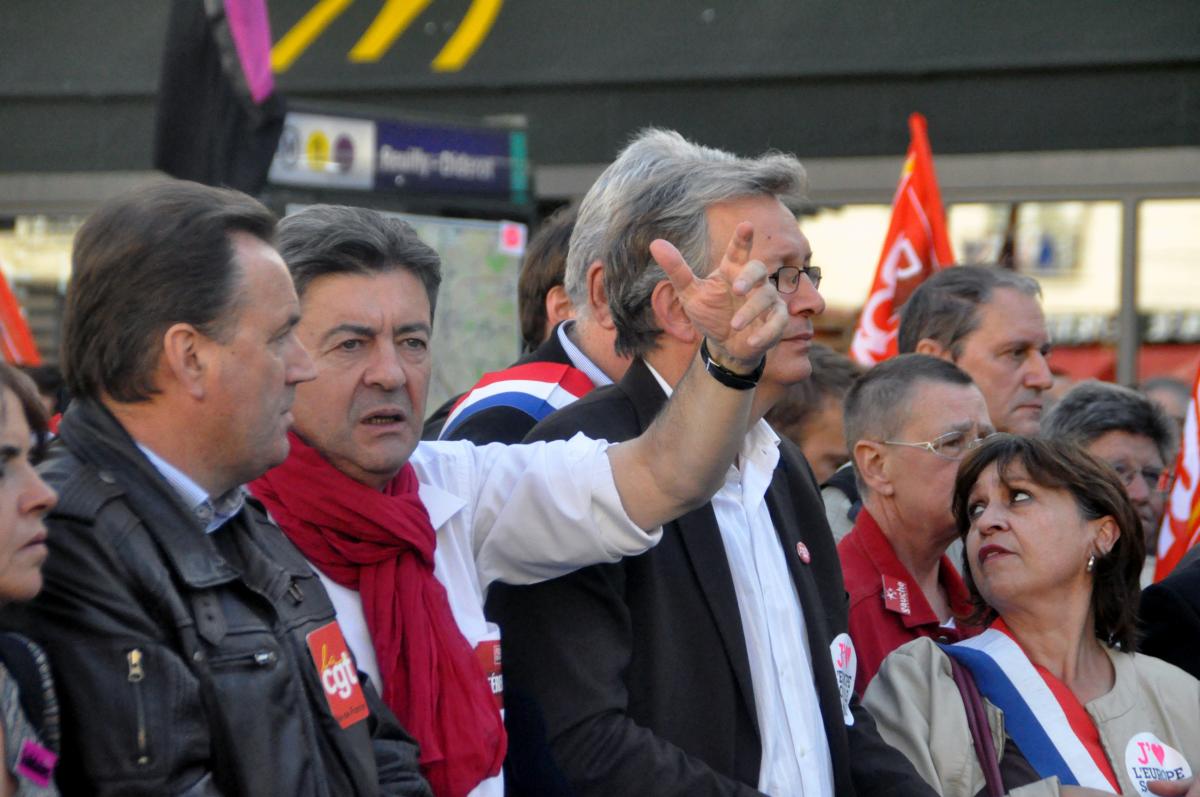 Jean Luc Mélanchon et Pierre Laurent à la Manifestation contre l