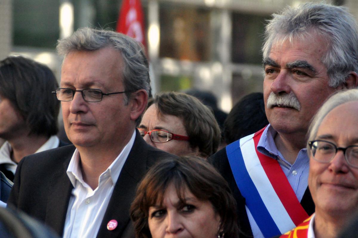 Pierre Laurent et André Chassaigne à la Manifestation contre le