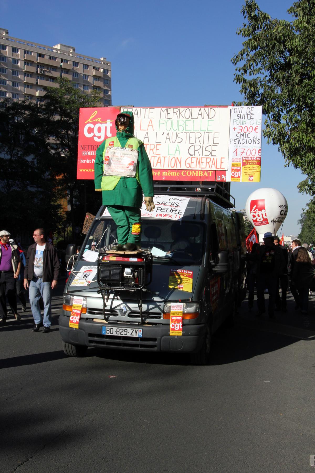 Cortège de la CGT nettoiement