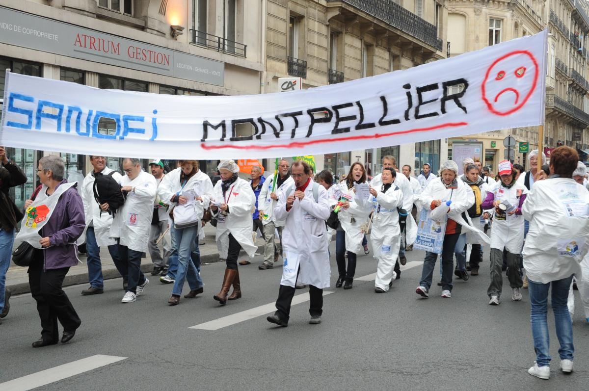 les salariés SANOFI de l'industrie pharmaceutique de Montpellier