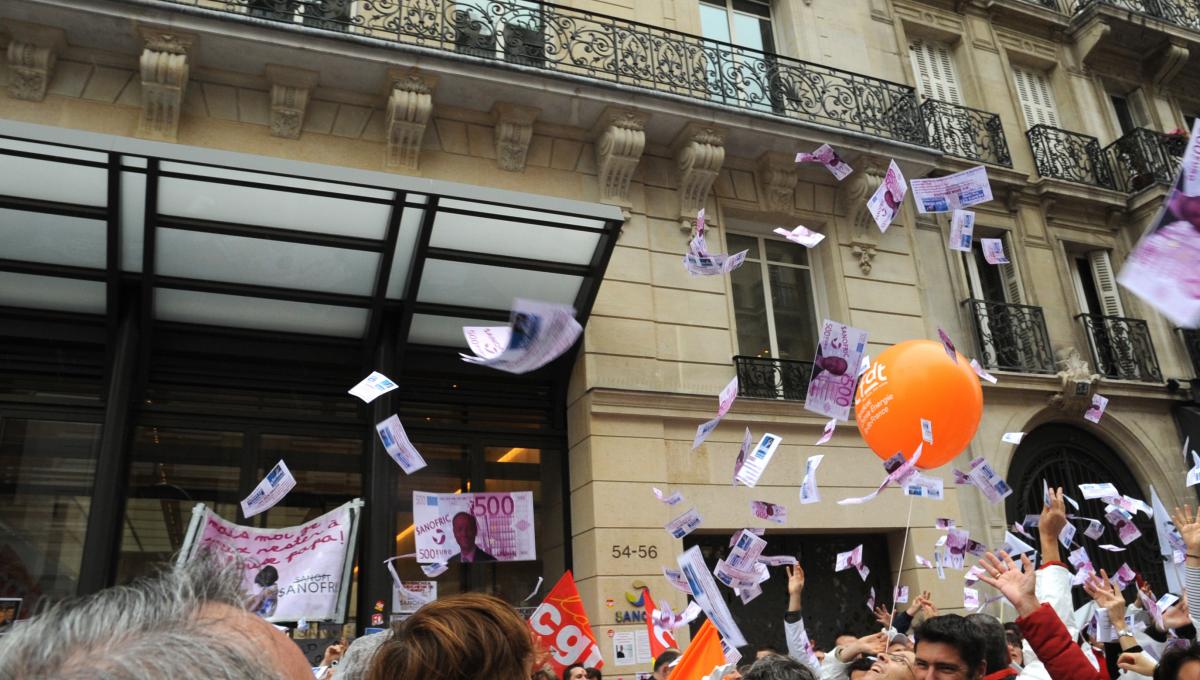 Manifestation Nationale des SANOFI 1ère entreprise de l'industrie pharmaceutique en France,