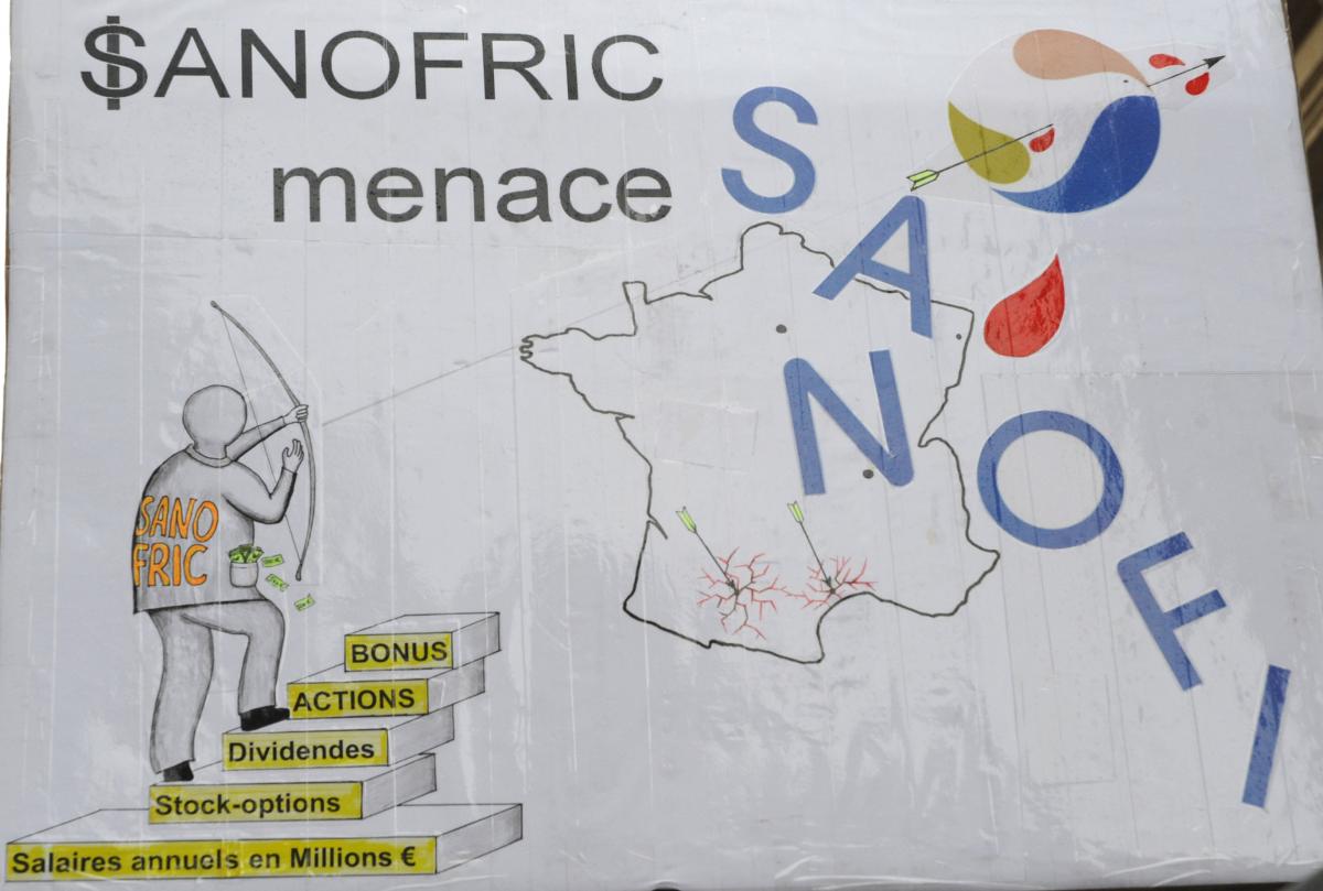 Manifestation Nationale des SANOFI 1ère entreprise de l'industrie pharmaceutique en France,
