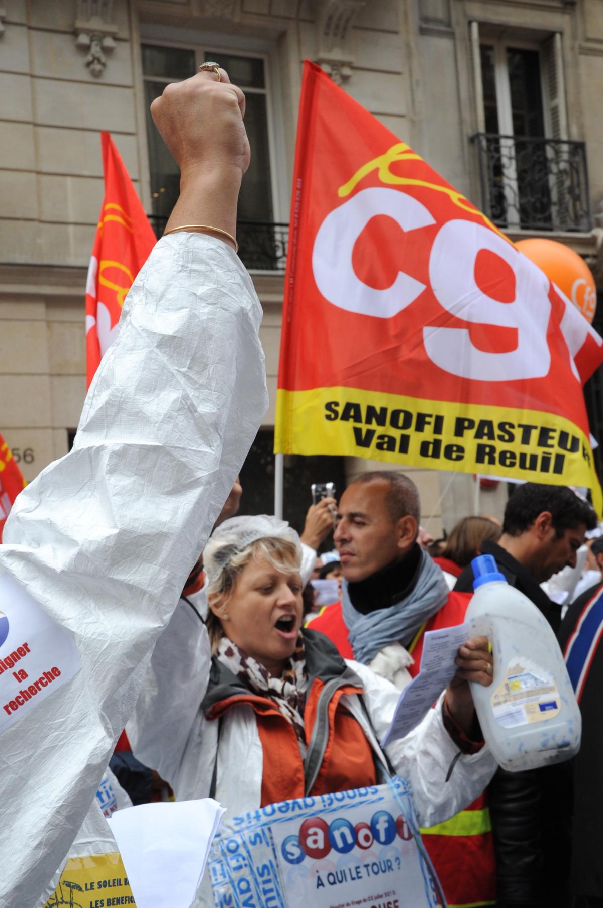 Manifestation Nationale des SANOFI 1ère entreprise de l'industrie pharmaceutique en France,