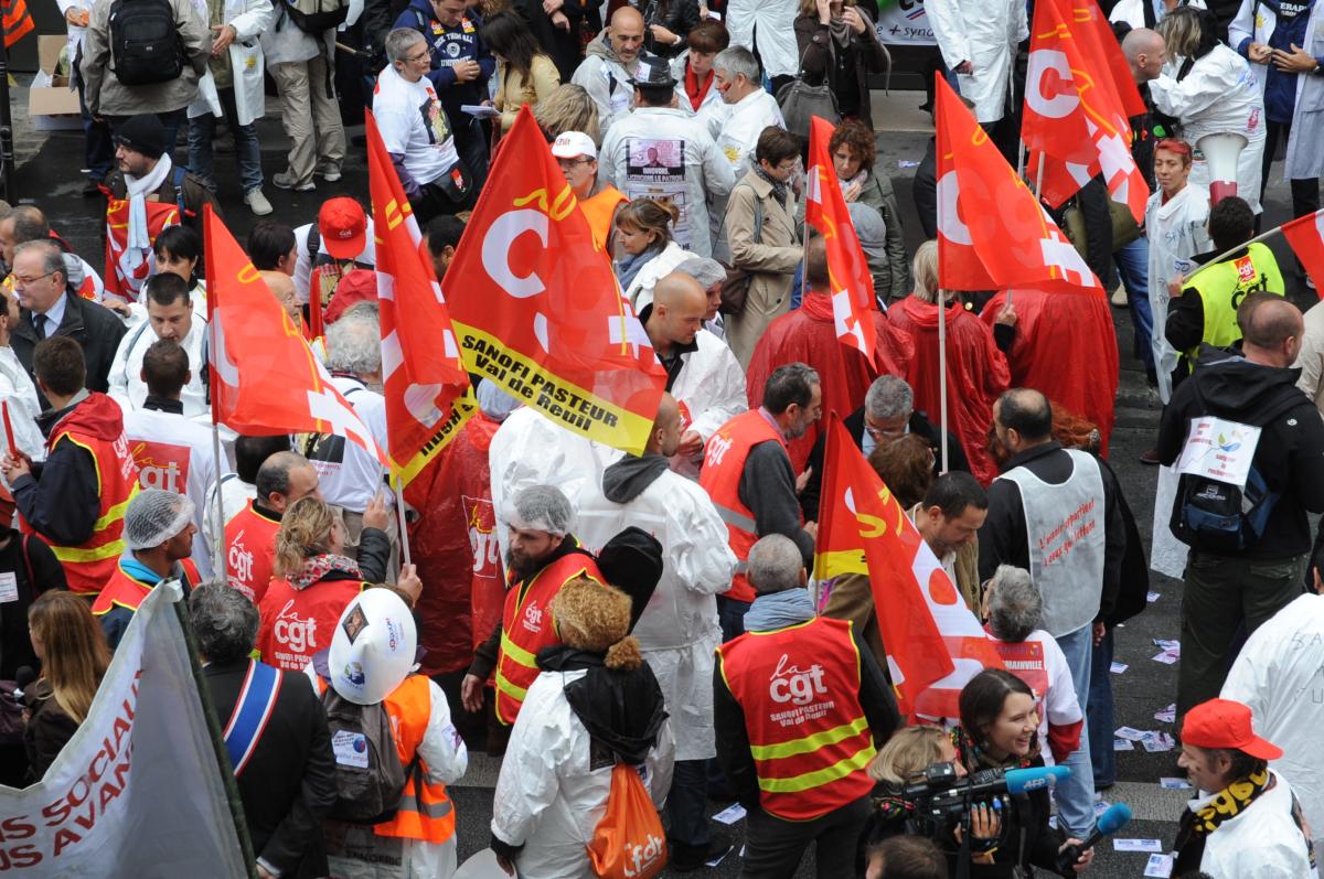 Manifestation Nationale des SANOFI 1ère entreprise de l'industrie pharmaceutique en France,