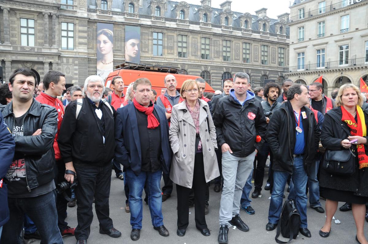 Marie Georges Buffet au rassemblement Unitaire des Salariés de PRESSTALIS ex Nmpp