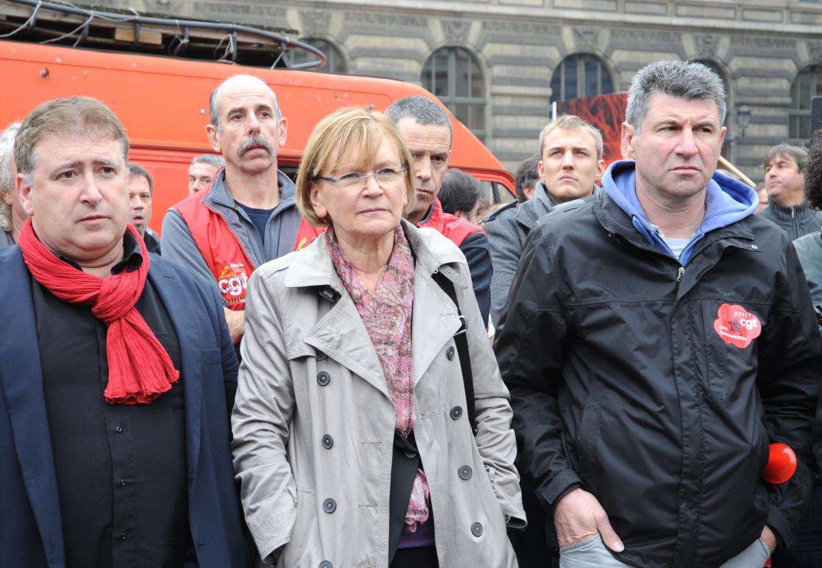Marie Georges Buffet au rassemblement Unitaire des Salariés de PRESSTALIS ex Nmpp