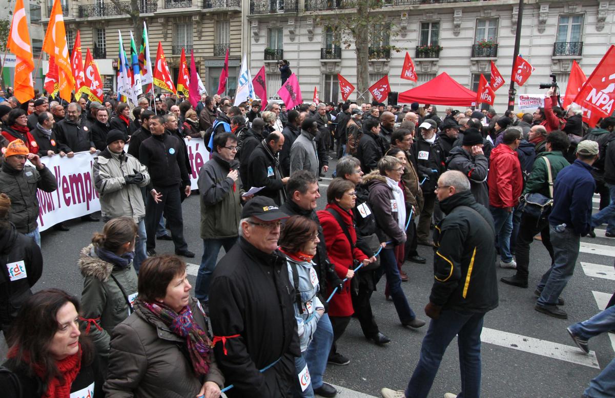 Tête de la manifestation et point fixe du NPA