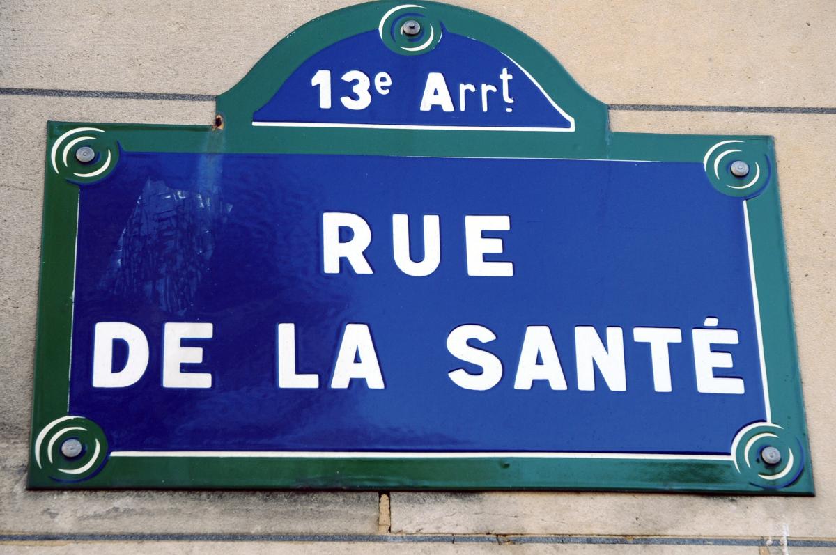 Plaque de la rue de la Santé Paris