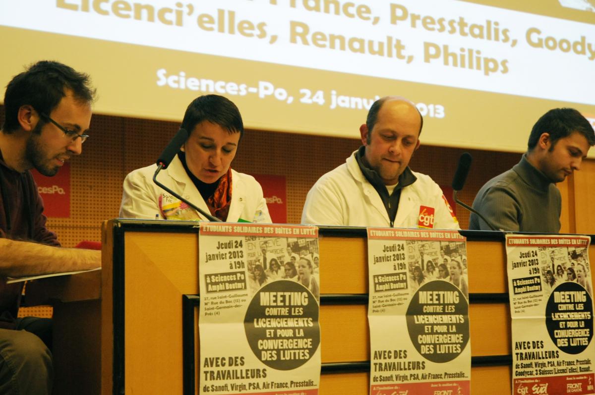 Tribune pour la convergence des luttes avec des représentants dentreprises