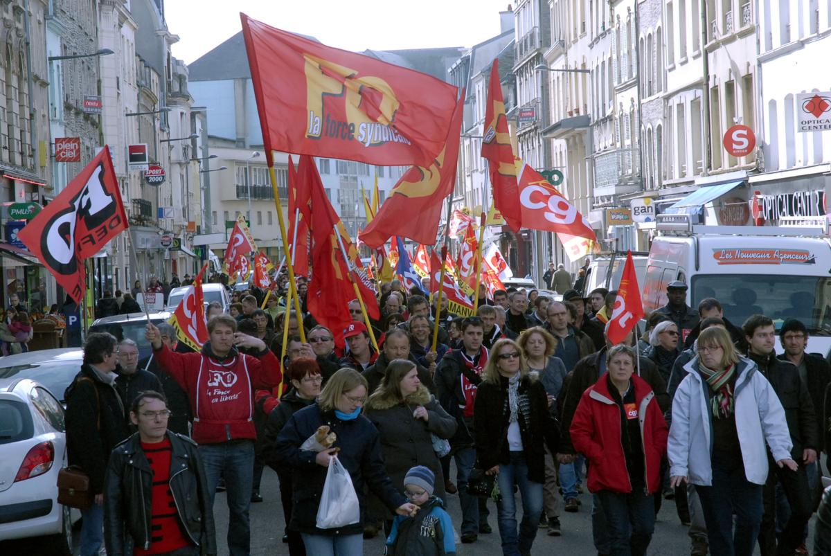 Manifestation contre l'ANI. Cortège FO.