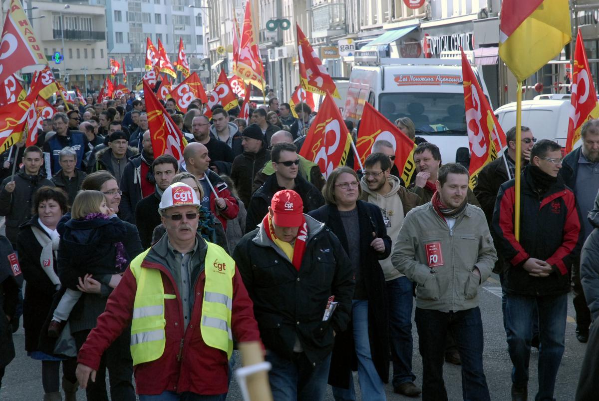Manifestation contre l'ANI. Cortège CGT.