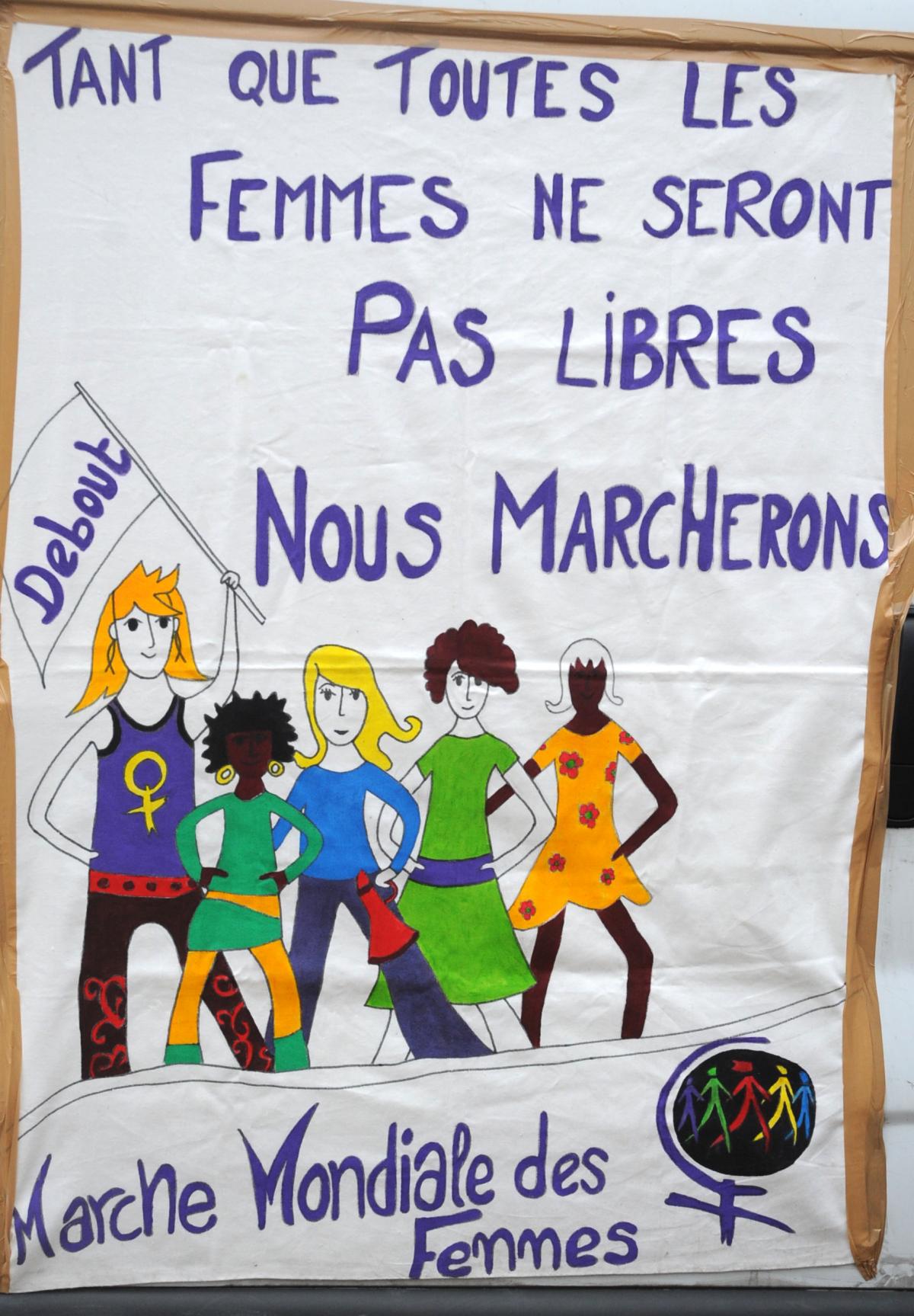Affichette Tant que toutes les femmes ne seront pas libres nous marcherons