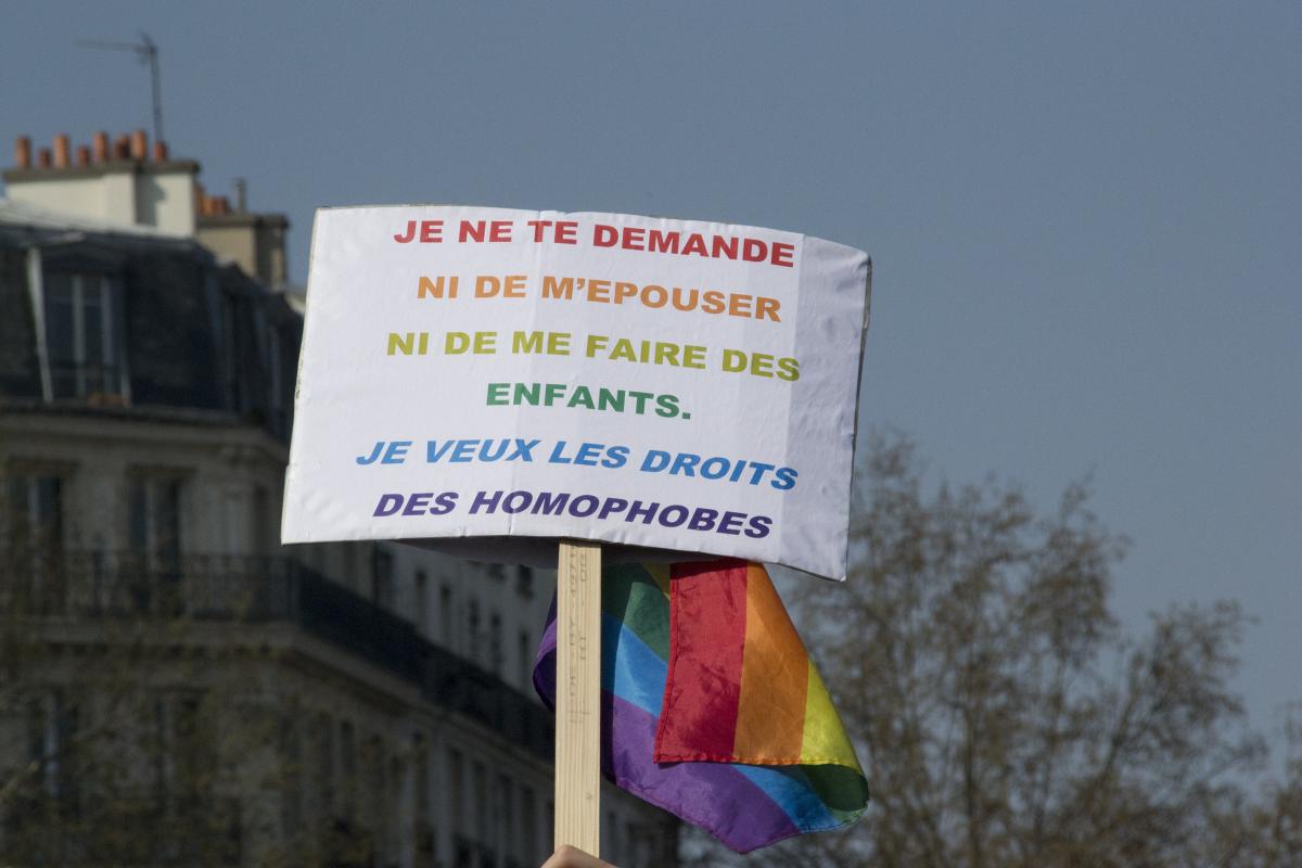 Rassemblement pour l'égalité des droits - Pancarte