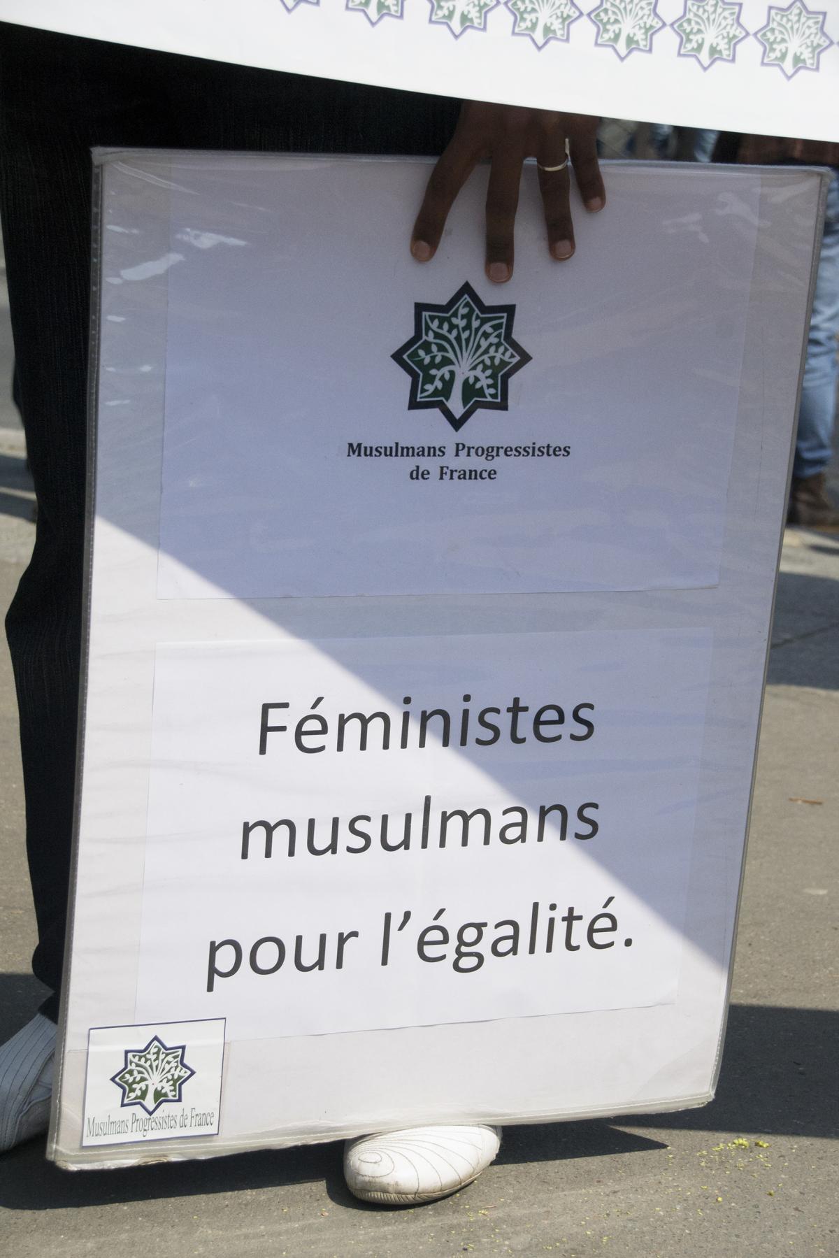 Rassemblement pour l'égalité des droits - Pancarte des Musulmans progressistes de France