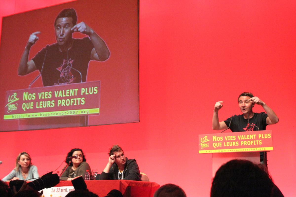 Olivier Besancenot en meeting à Paris
