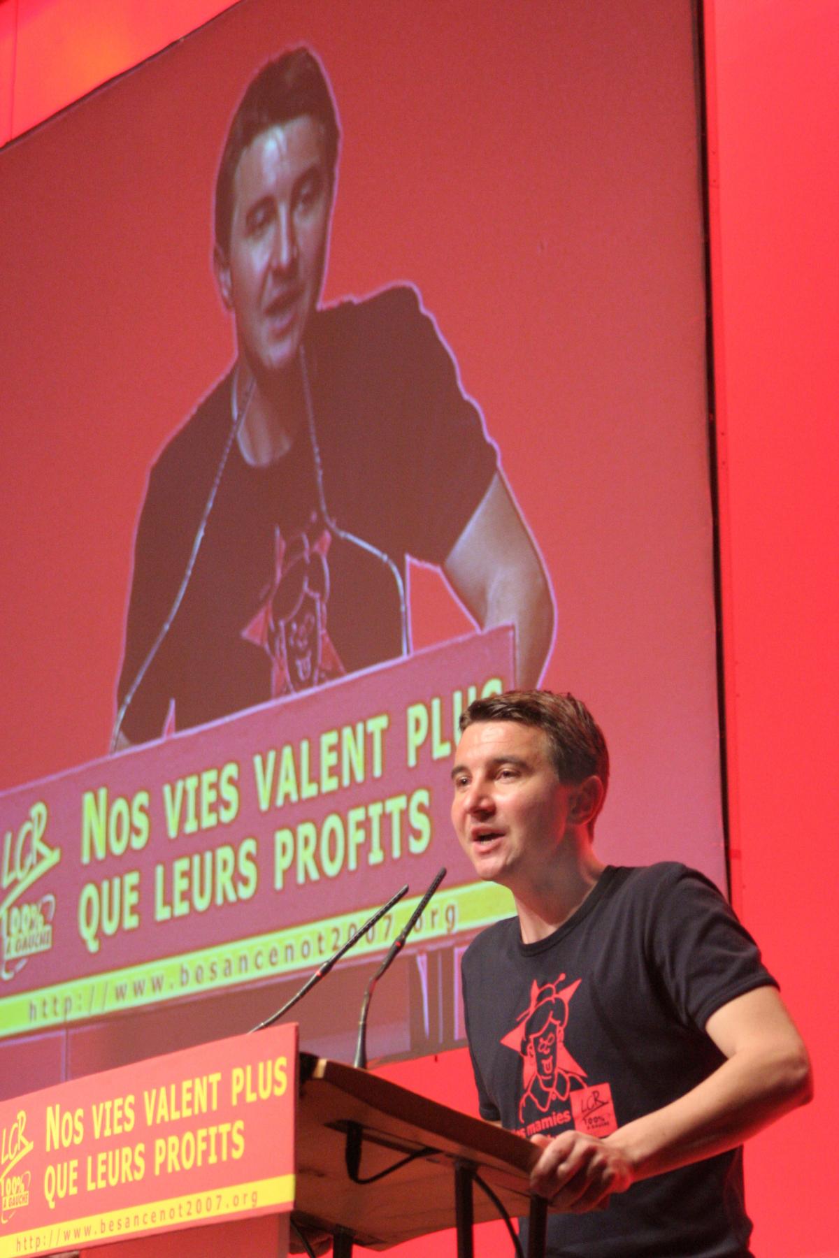 Olivier Besancenot en meeting à Paris