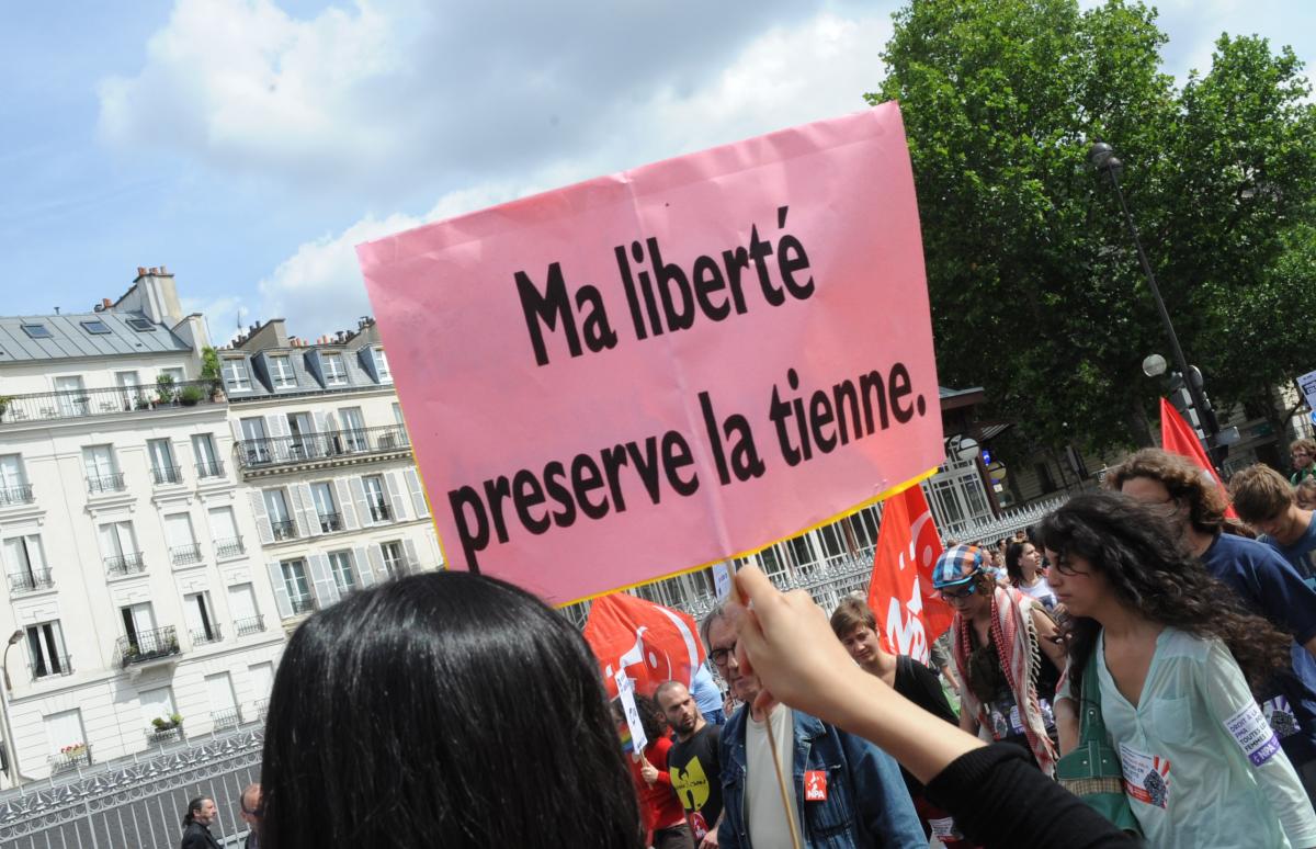 Pancarte Ma liberté préserve la tienne