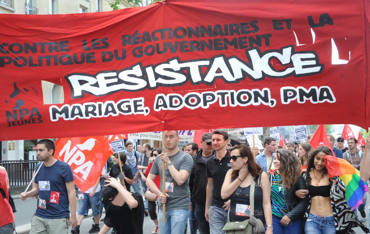 Contre les réactionnaires et la politique du gouvernement Résistance Mariage adoption PMA