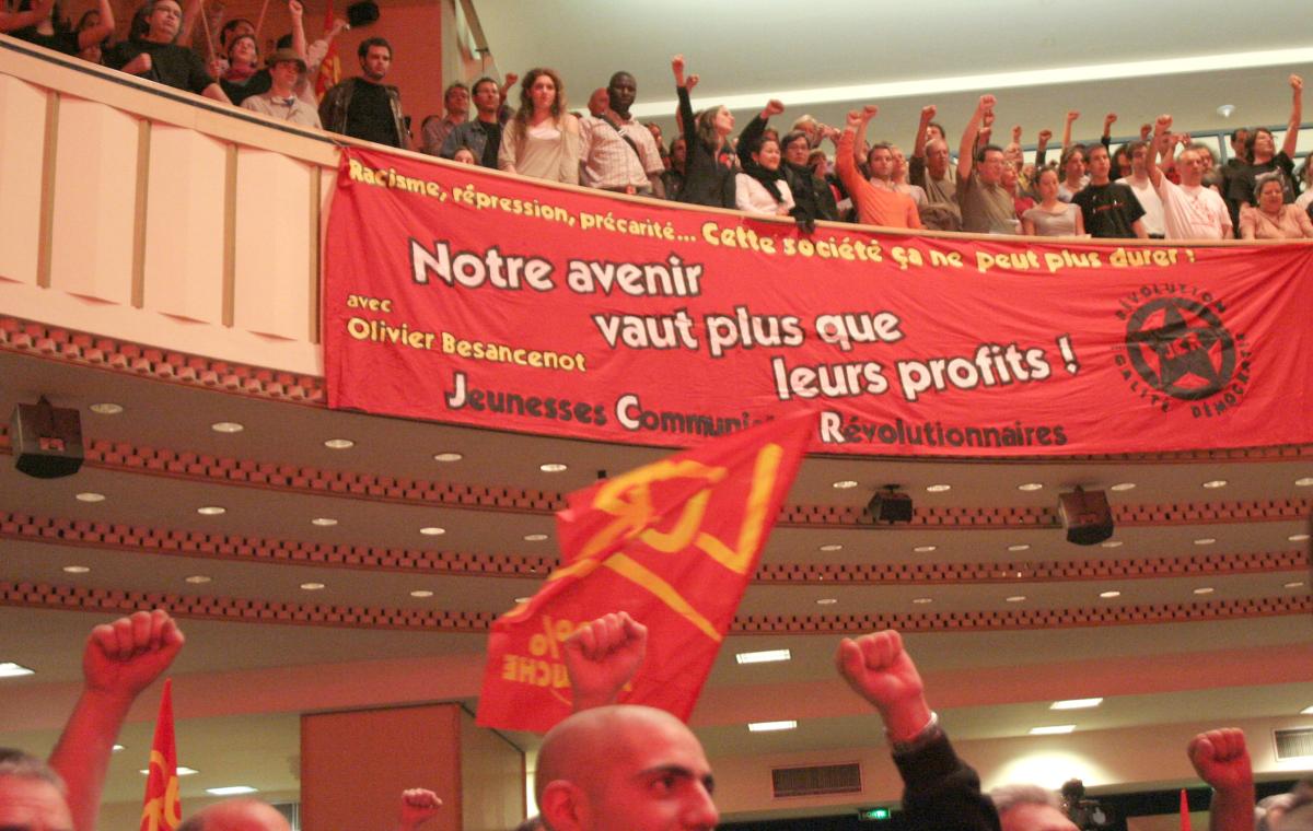 Olivier Besancenot en meeting à Paris