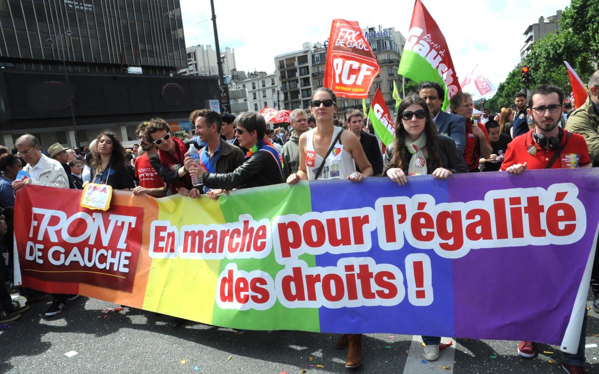 Banderole du Front de Gauche marche des Fiertés