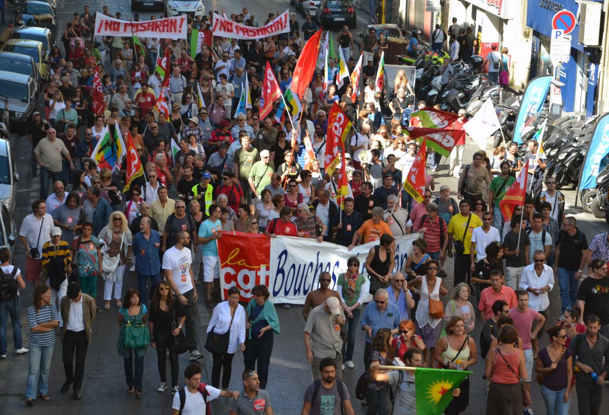 cortège syndical et front de gauche