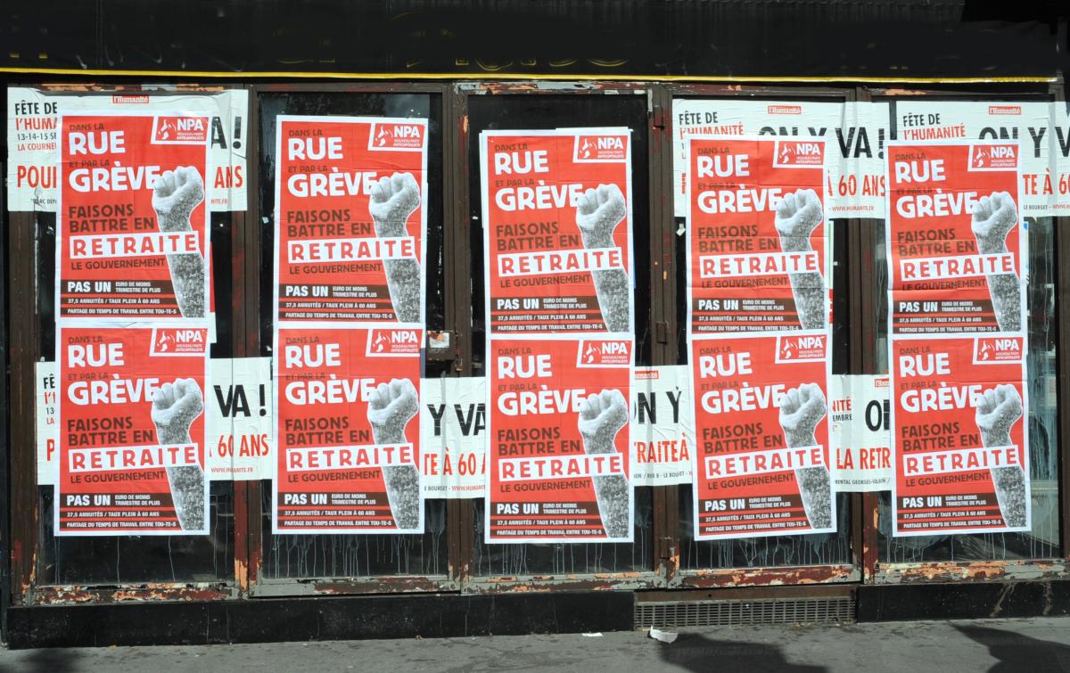 Affiches Npa contre la réforme des Retraites