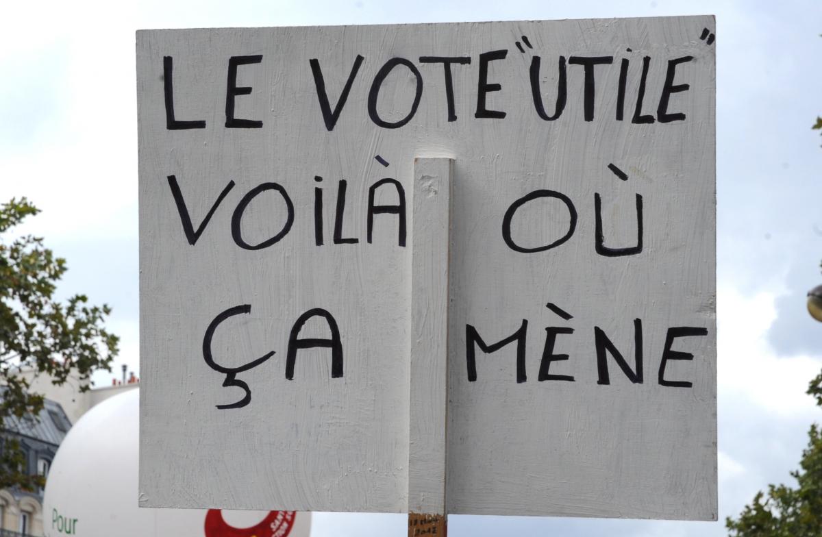 Pancarte le vote utile voila ou ça mène