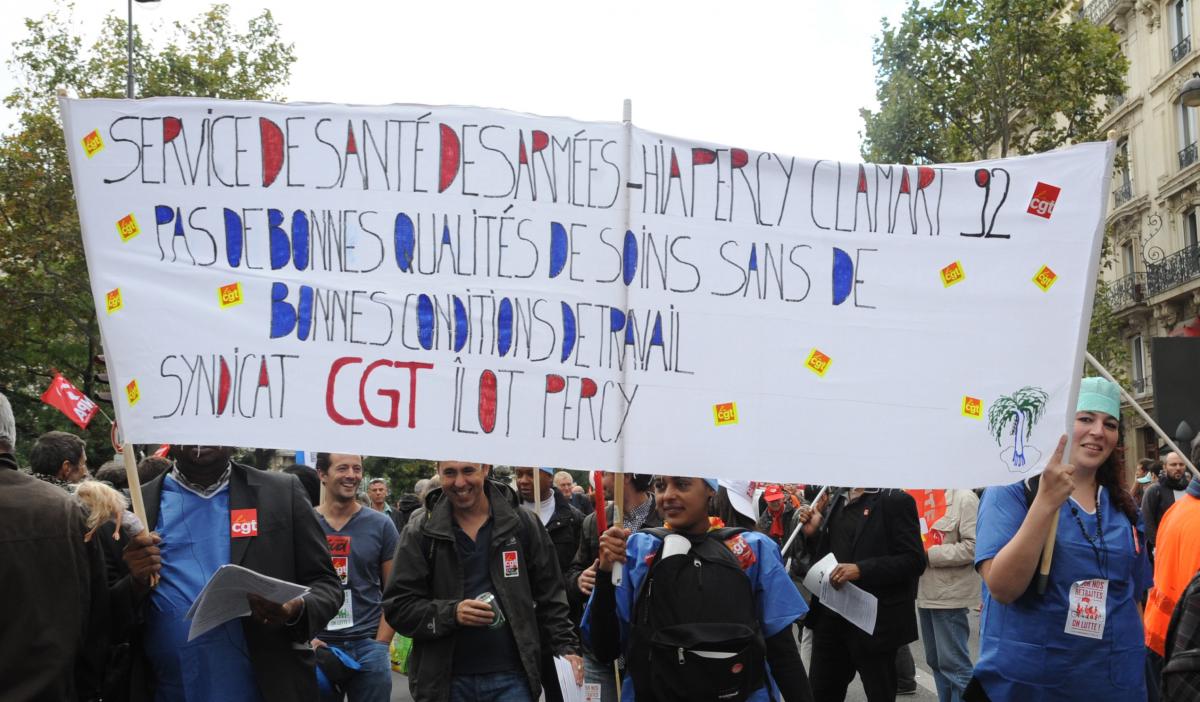 Banderole service santé des armées Cgt Ilot Percy Clamart 92