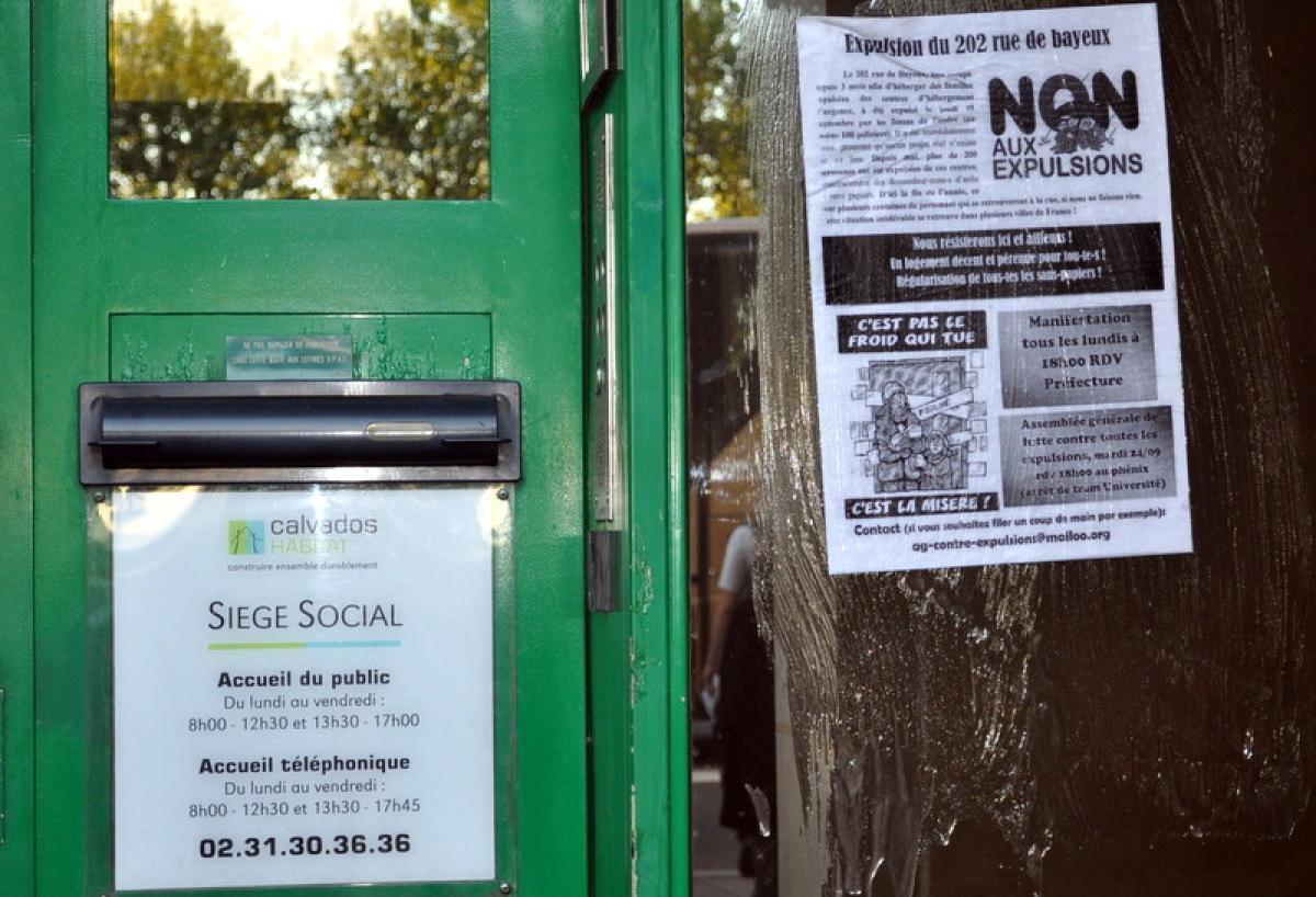 Collages affiches sur calvados habitat, société qui a porté plainte pour l'occupation du 202