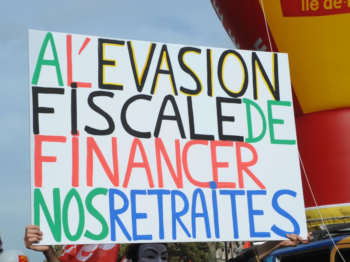 Affiche a l'évasion fiscale de financer nos retraites