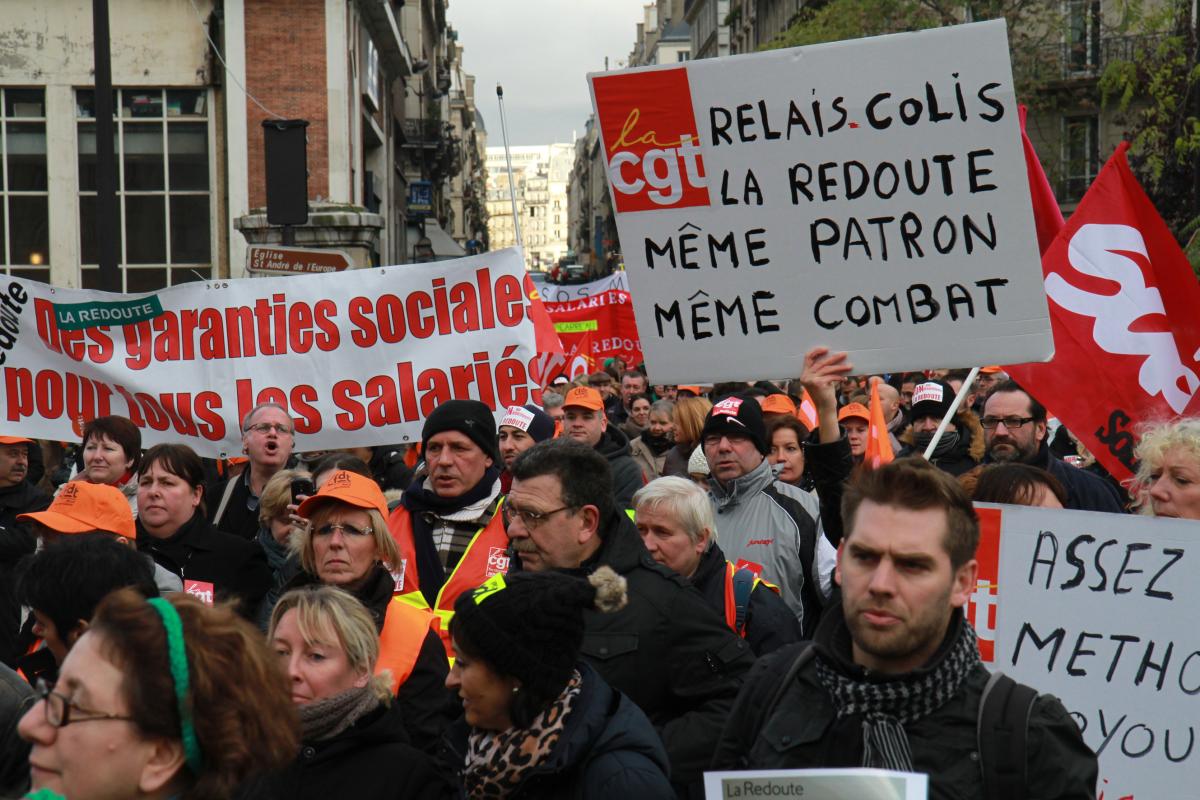 Pancarte Relais colis La Redoute même patron même combat
