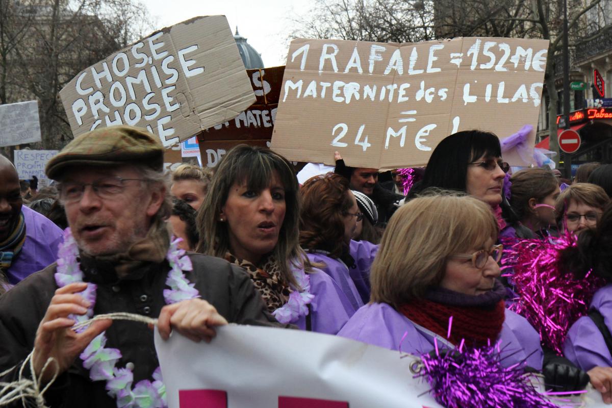 Parcarte un rafale égal 152 millions d'euros la maternité des Lilas égale 24 millions d'euros