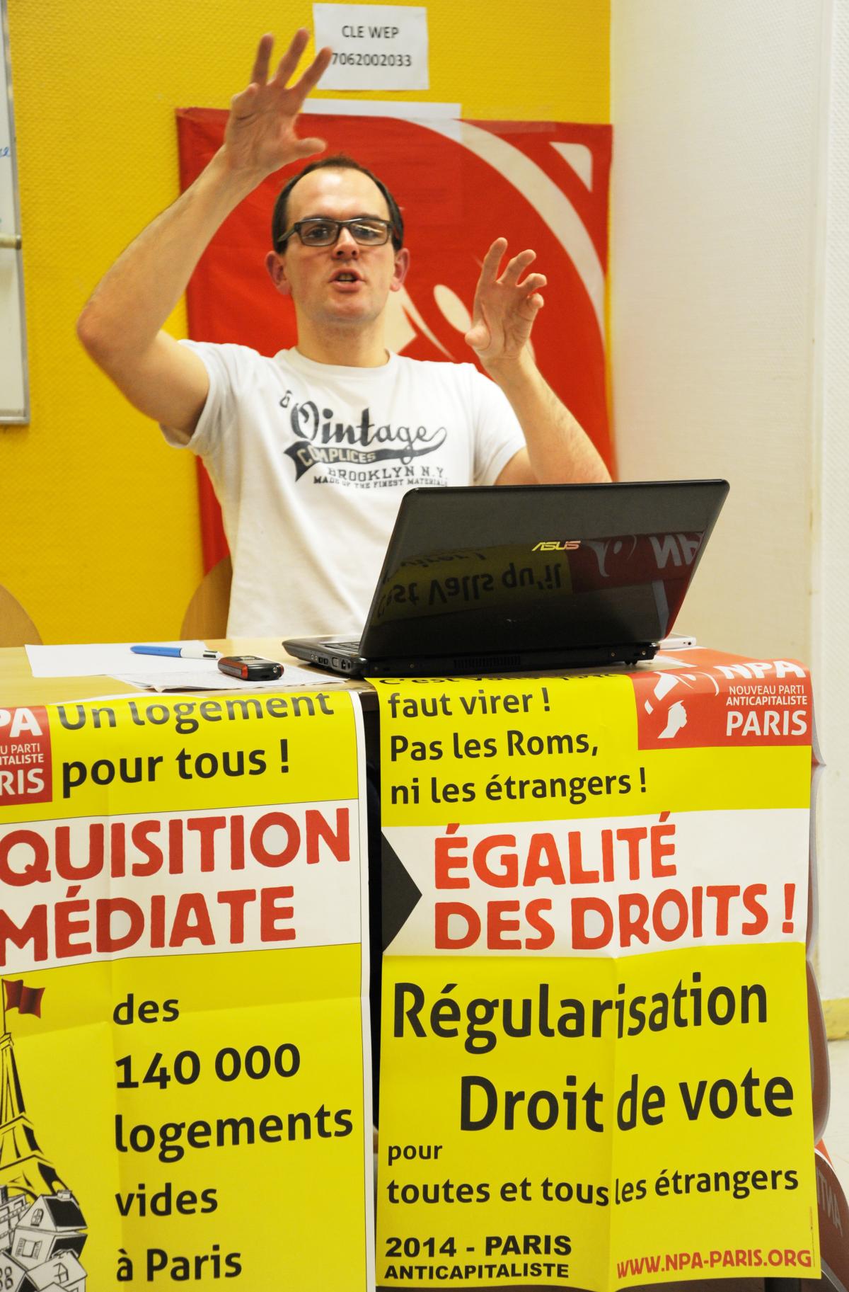 Tribune avec un-e représentant-e du Npa Finistère