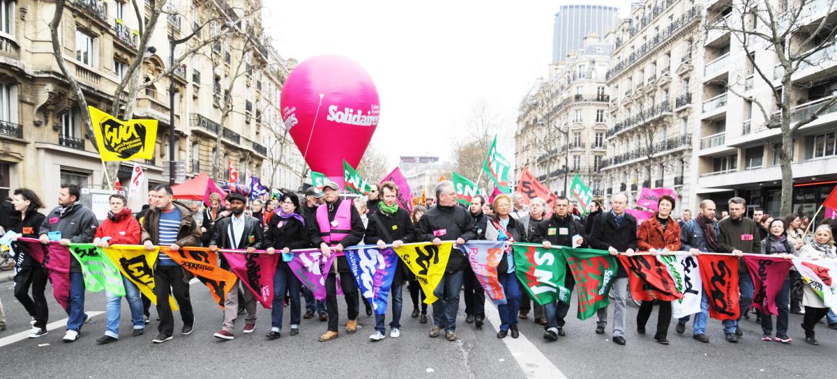 Tête de manifestation syndicat Solidaires