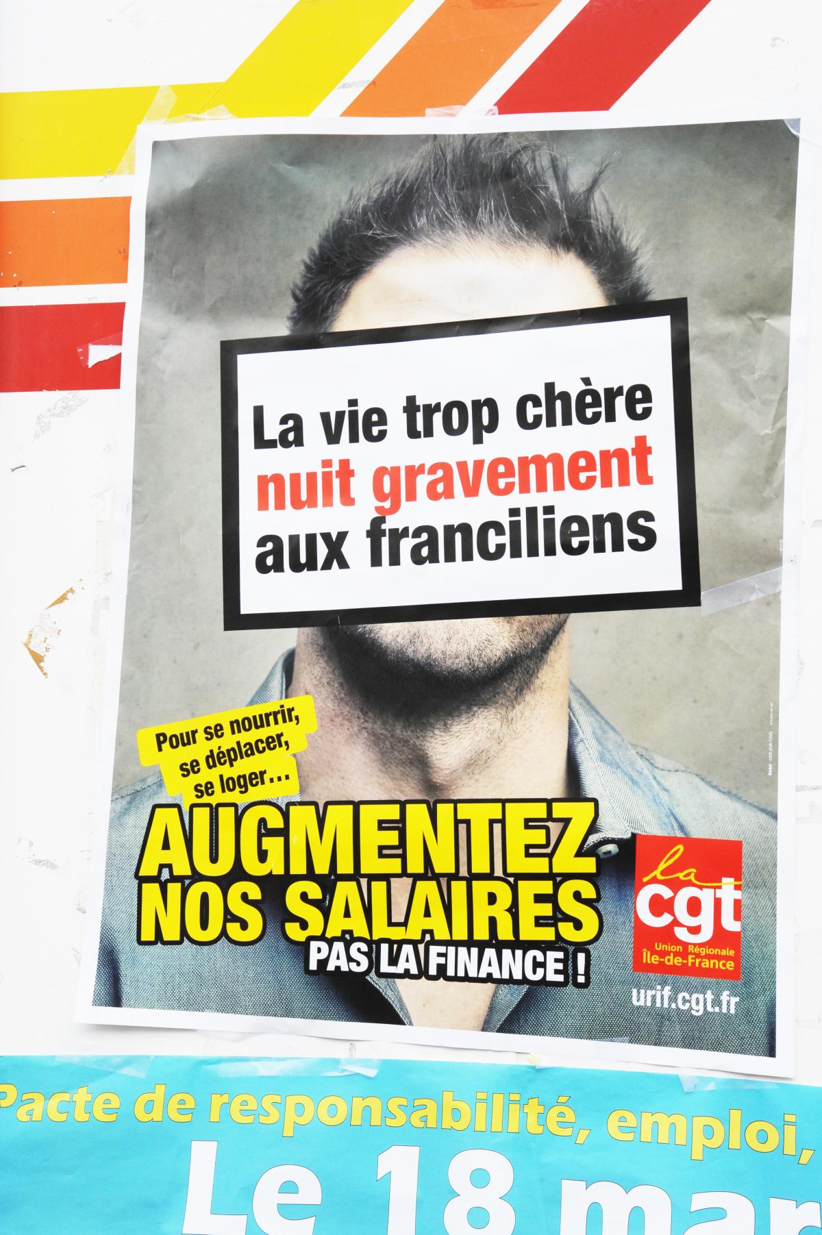 Affiche Cgt augmentez nos salaires