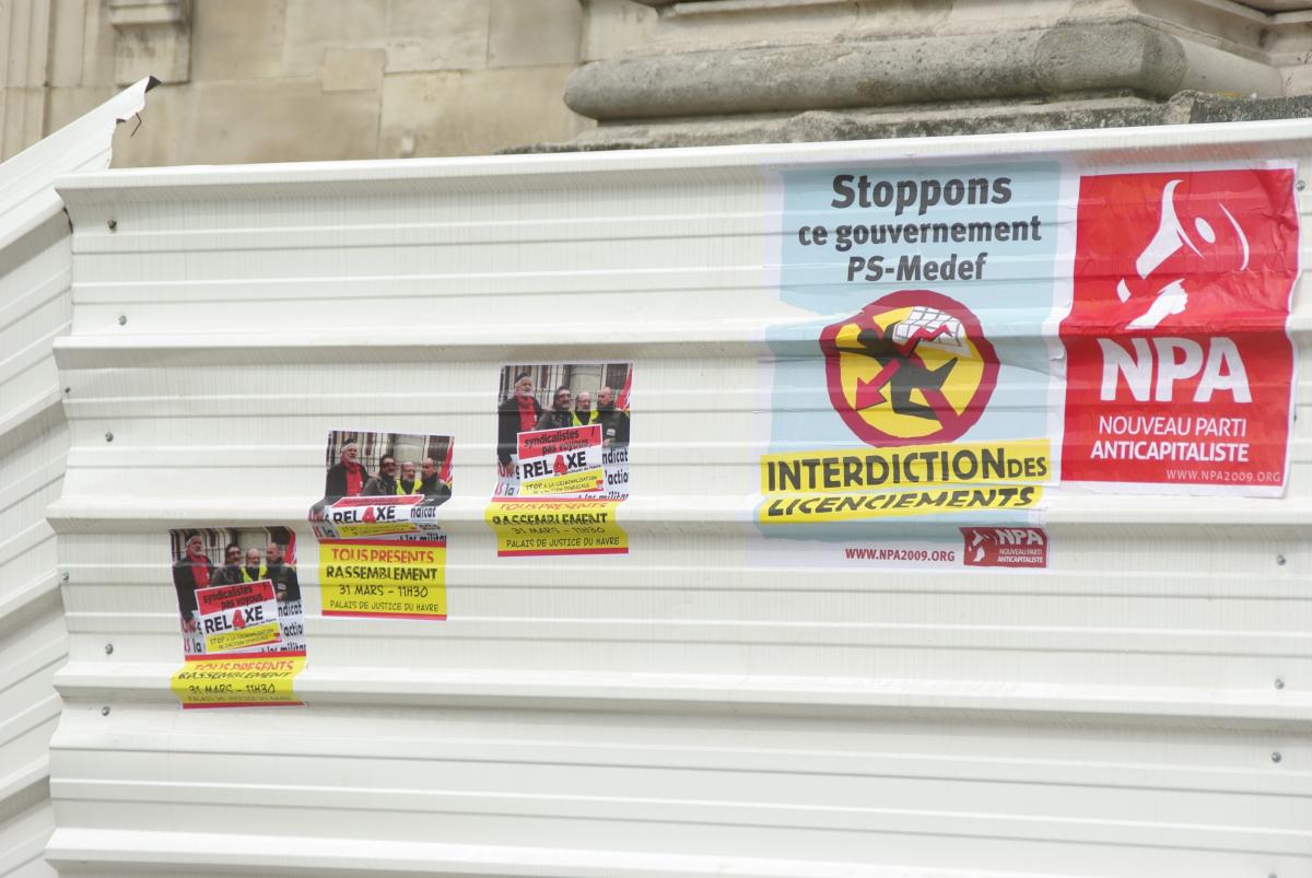 affiche NPA et affiches pour la relaxe des 4 du havre