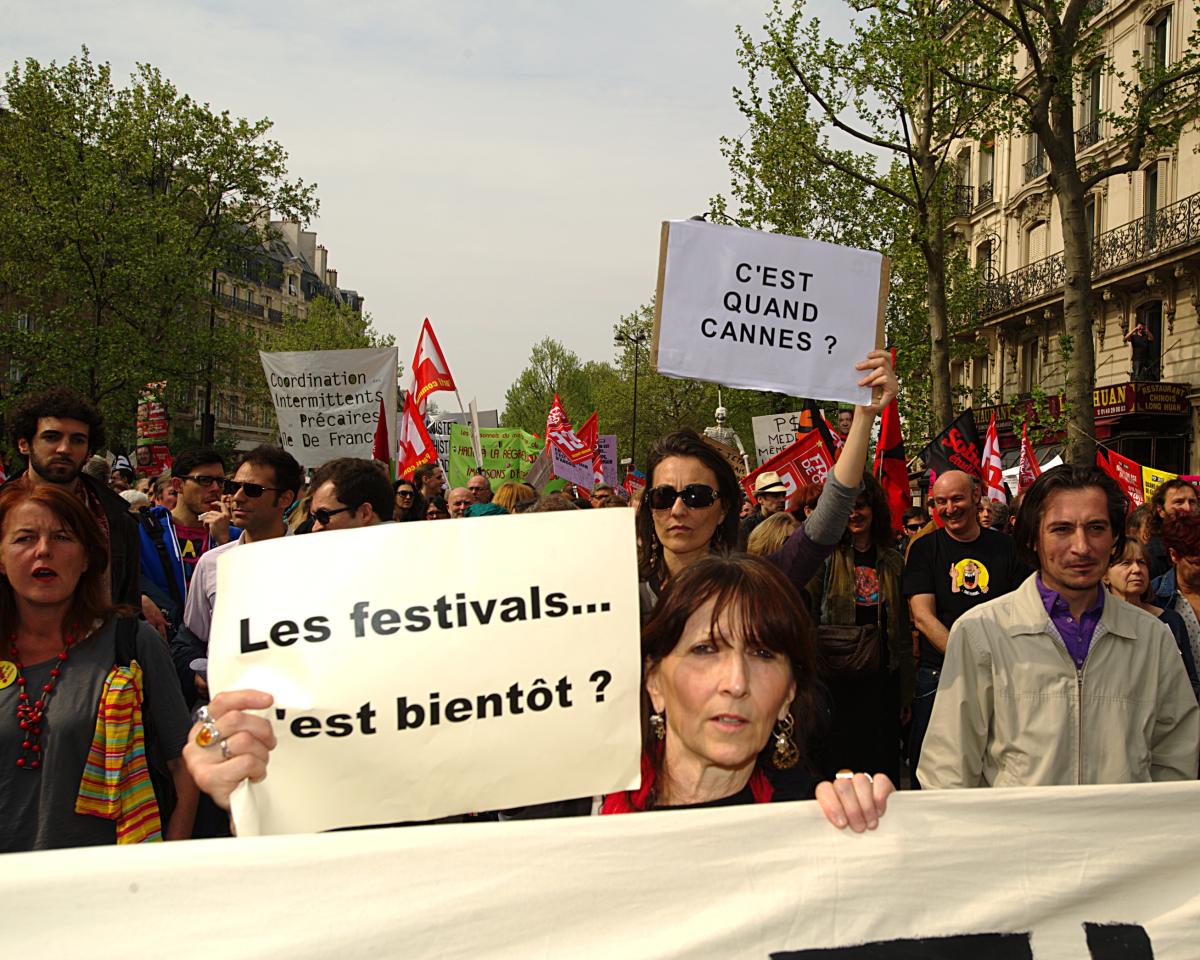 Cortège des intermittents du spectacle.
