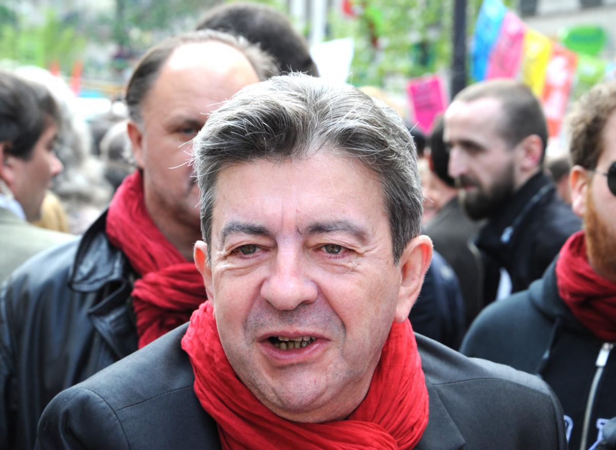 Jean-Luc Mélenchon à la manifestation Unitaire contre l'austérité du 12 Avril