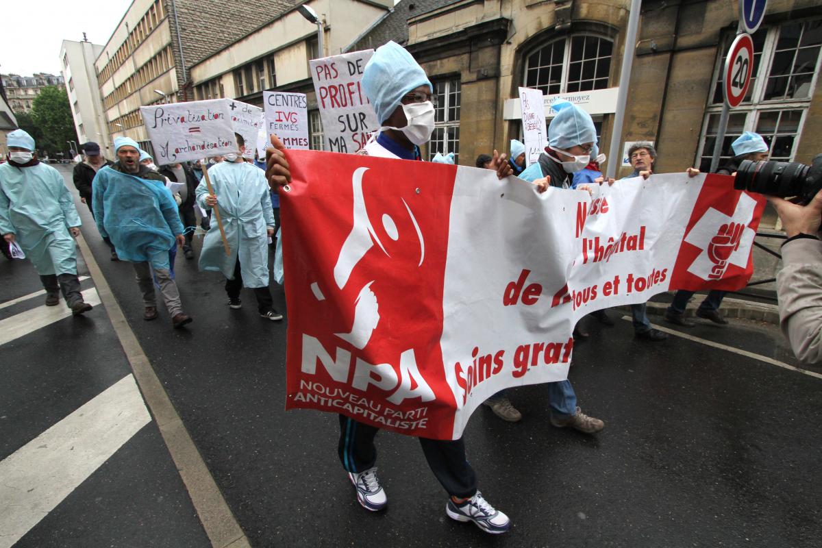 Manifestation dans l'hôpital Saint-Antoine