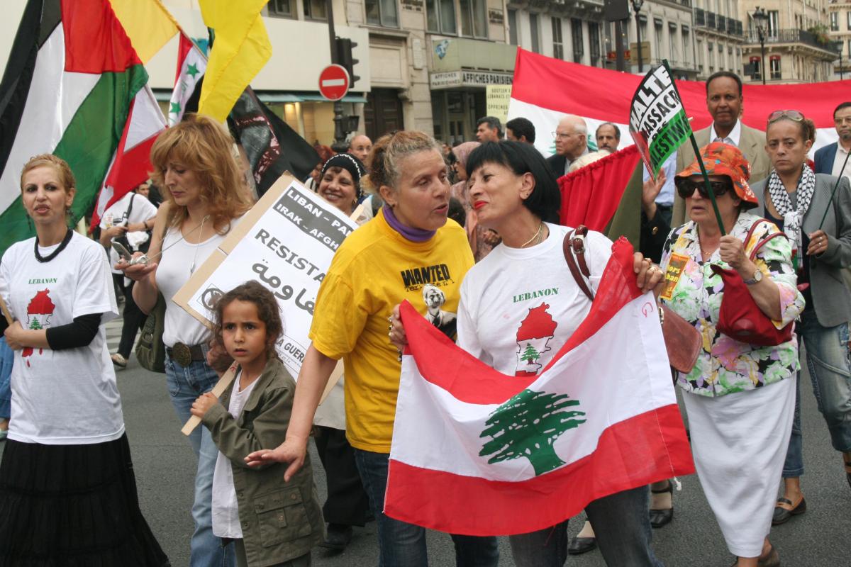 manifestation contre la guerre au liban